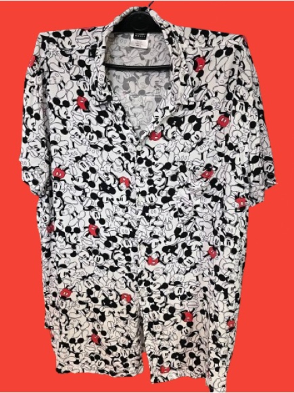 Disney Mickey Mouse Black & White Printed Rayon Top